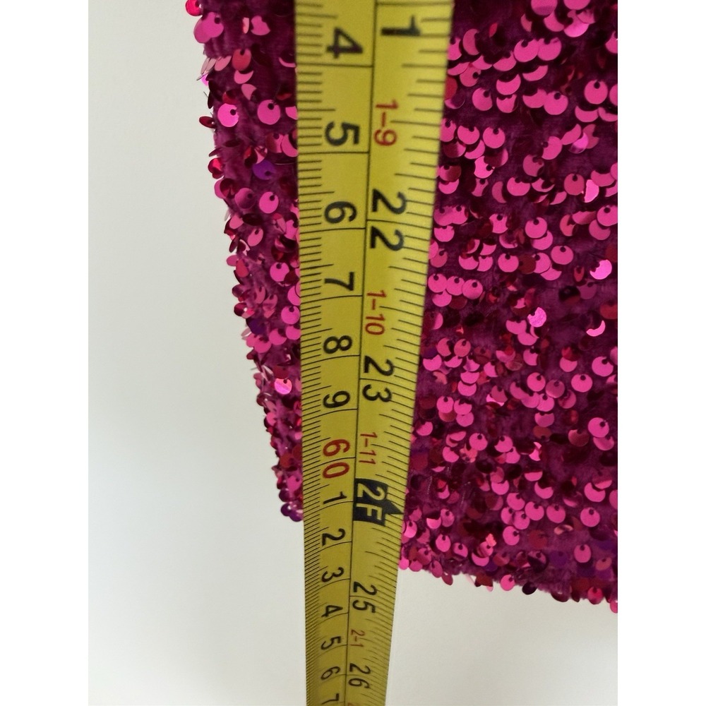 Midnight Doll Sz XS Pink Sequin Strapless Women Mini Dress - Picture 8 of 9